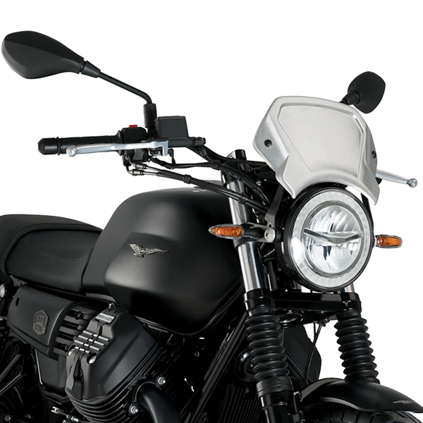Puig Aluminium Front Plate Windshield – Headlight Bracket Mount – for Moto Guzzi V7 III Stone 750 (2017–2022)