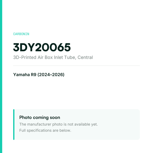 Carbonin 3D-Printed Air Box Inlet Tube Central Yamaha R9 (2024-2026) 3DY20065 — placeholder, product photo coming soon