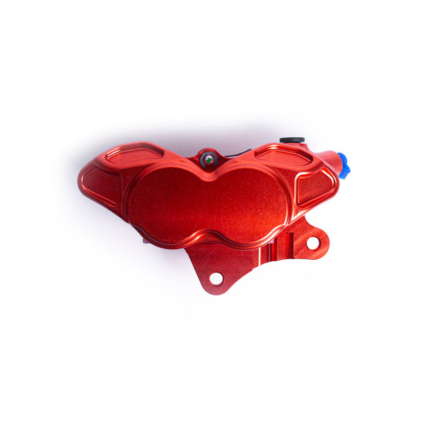 Talos V30.RD CNC monoblock front brake caliper in red anodised finish for Vespa GTS 300