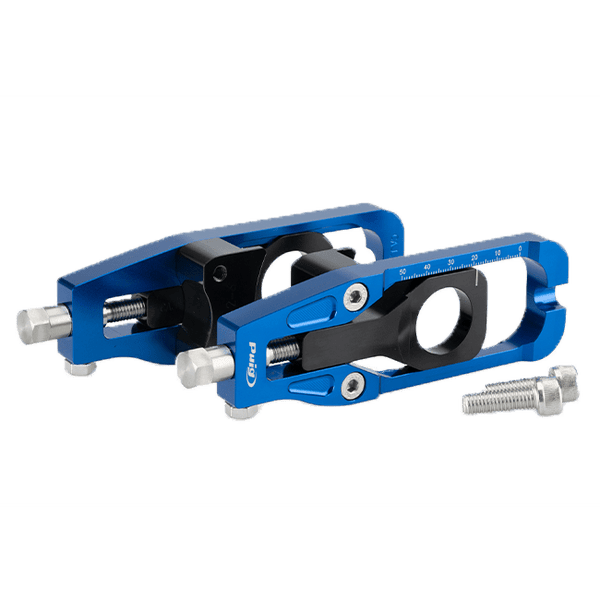 Puig CNC aluminium chain tensioners for Kawasaki ZX-6R 2024-2025, colour-anodised finish