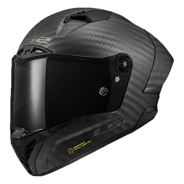 LS2 FF805 Thunder Carbon GP Pro FIM race helmet in natural carbon matte finish