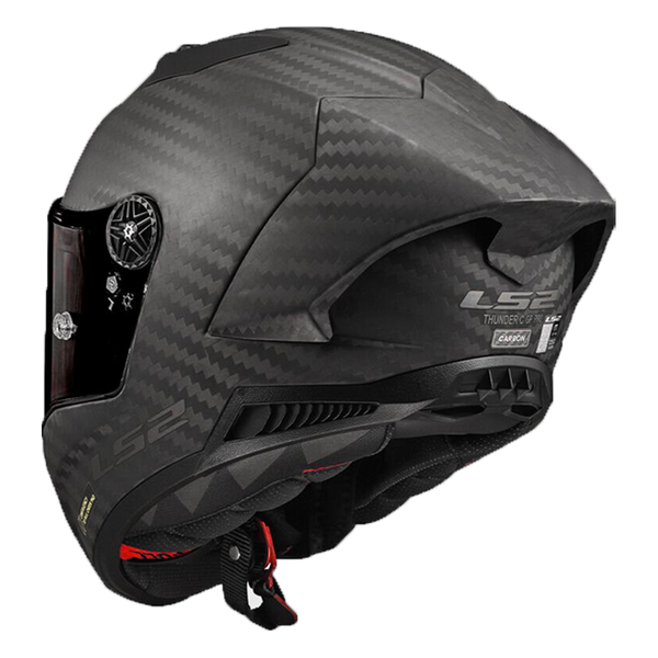 LS2 FF805 Thunder Carbon GP Pro FIM race helmet in natural carbon matte finish