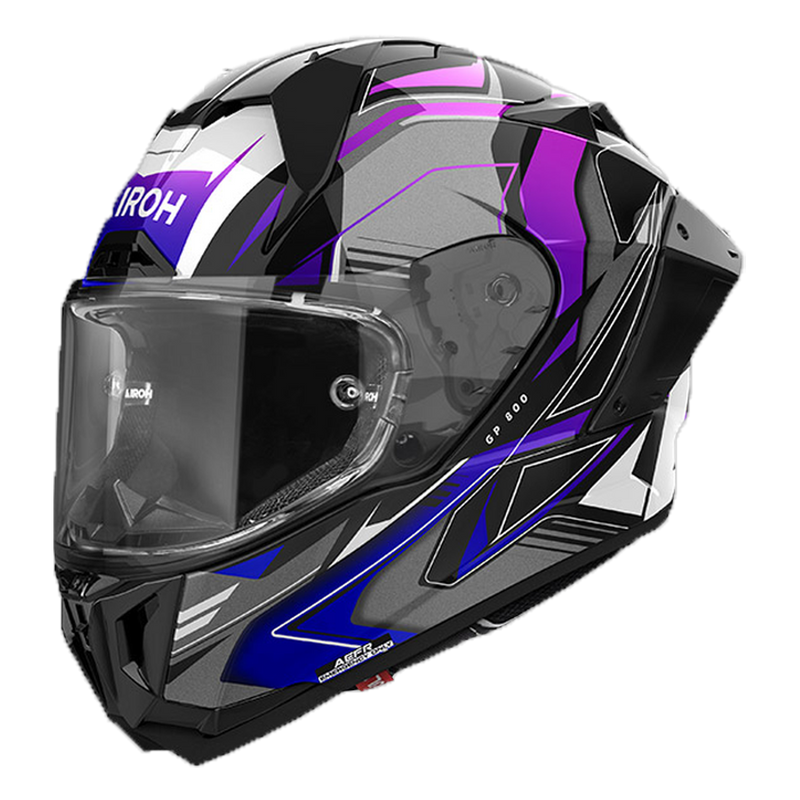 Airoh GP 800 Must full-face helmet in grey and purple glossy finish