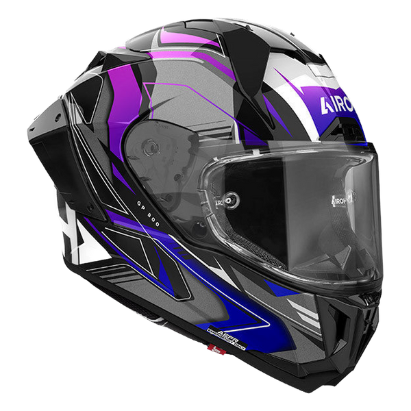 Airoh GP 800 Must full-face helmet in grey and purple glossy finish