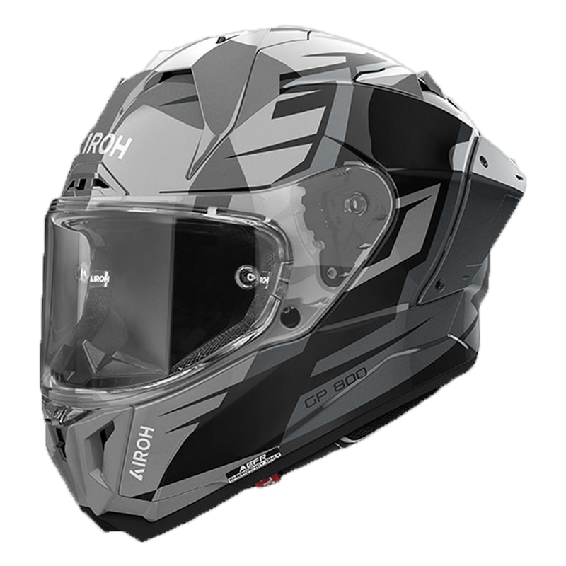 Airoh GP 800 Master Metallic Glossy full-face helmet in grey and black