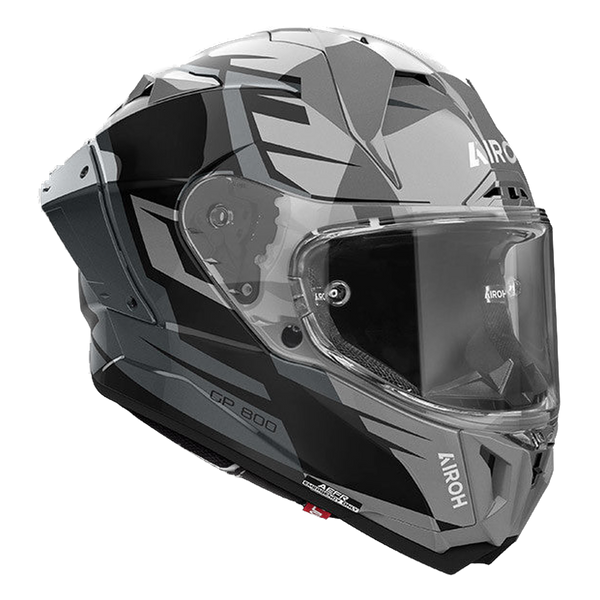 Airoh GP 800 Master Metallic Glossy full-face helmet in grey and black
