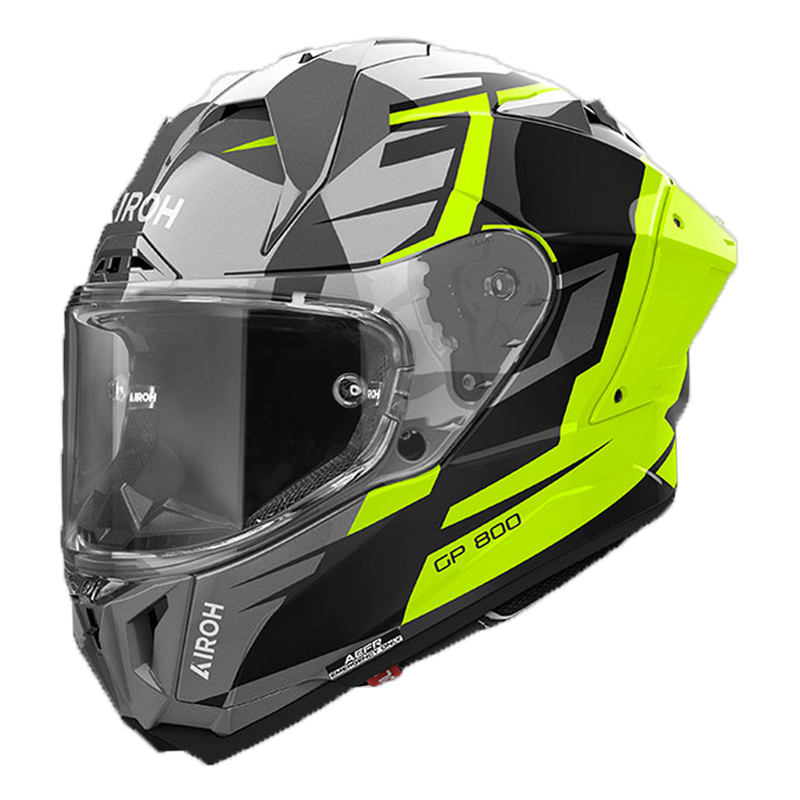 Airoh GP 800 Master full-face helmet in yellow gloss finish
