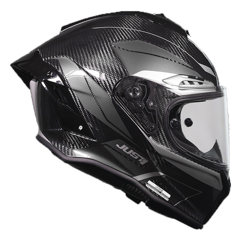 Just1 J-PGR full-face helmet in Impulse Silver and Carbon Gloss finish