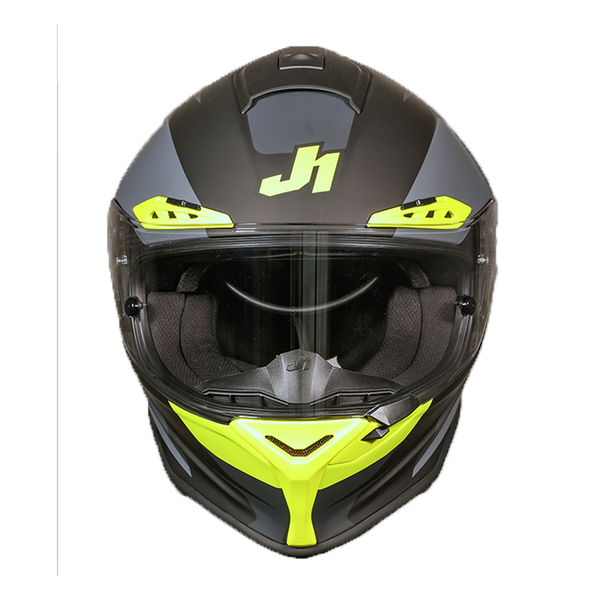 Just1 J-PGRF Arrow full-face helmet in neon yellow and matte grey