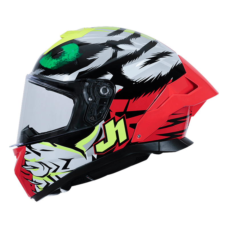Just1 J-STR Demonic Axel Bassani Replica 2025 full-face motorcycle helmet in Bassani graphic livery