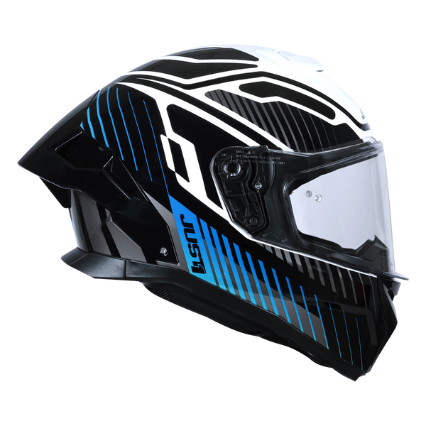 Just1 J-STR full-face helmet in gloss tactical blue and white