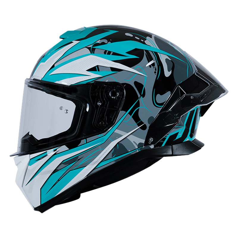 Just1 J-STR full-face helmet Avalon Turquoise Gloss Black
