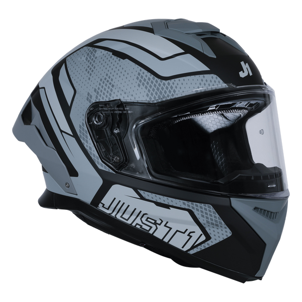 Just1 J-STR full-face helmet in Union Grey and Matte Black