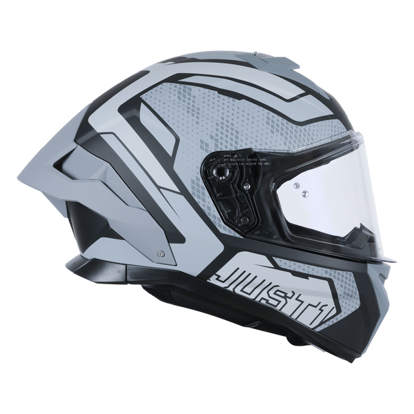 Just1 J-STR full-face helmet in Union Grey and Matte Black