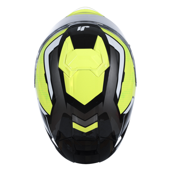 Just1 J-STR Union full-face helmet in neon yellow and gloss black