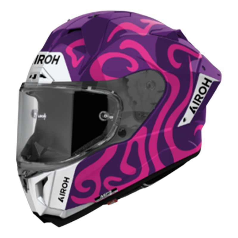 Airoh GP 800 SWAIN full-face helmet in purple gloss finish