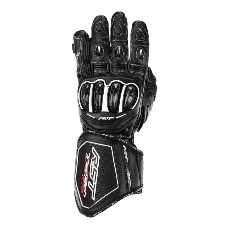 RST Tractech Evo 4 men's motorcycle leather gloves in black