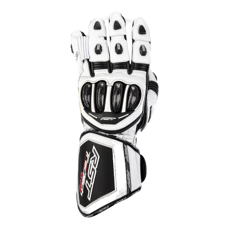 RST Tractech Evo 4 men's motorcycle leather gloves in white