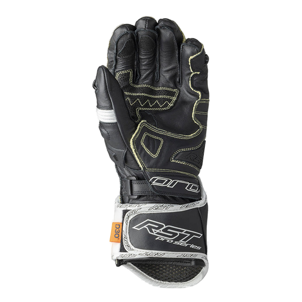 RST Pro Series GP D3O motorcycle leather gloves men's White/Black