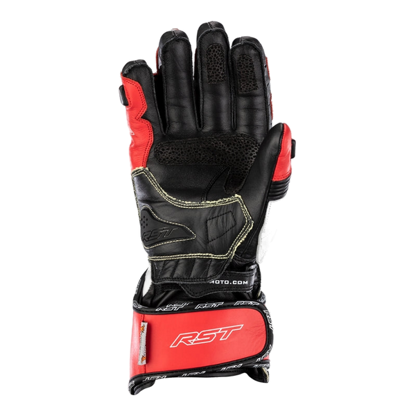 RST Tractech Evo 4 men's motorcycle leather gloves in Red, White and Black