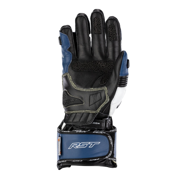 RST Tractech Evo 4 men's motorcycle leather gloves in Blue/White/Black