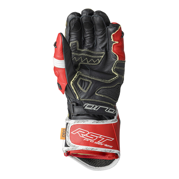 RST Pro Series GP D3O motorcycle leather gloves men red white