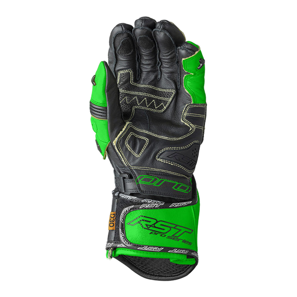 RST Pro Series GP D3O motorcycle leather gloves men's Green/Black
