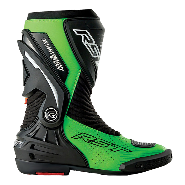 RST Tractech EVO D3O men's motorcycle boots in green and black