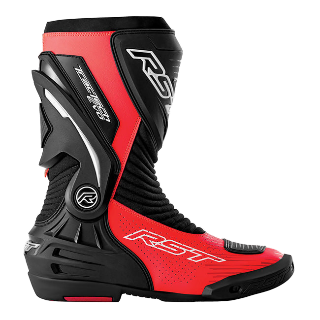 RST Tractech EVO D3O men's motorcycle boots in Red and Black