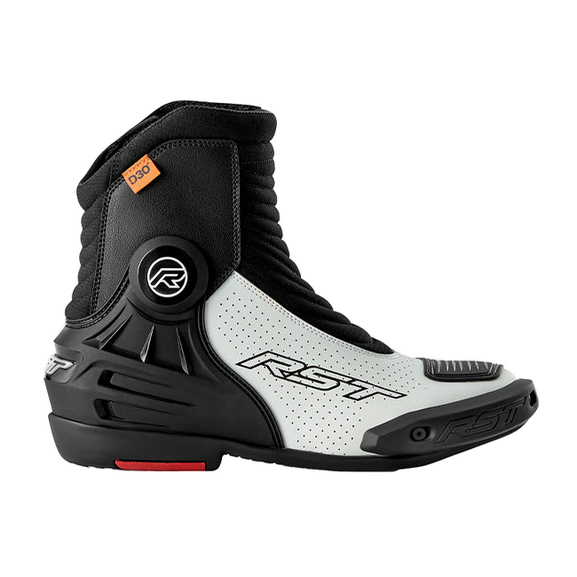RST Tractech EVO D3O Short Motorcycle Boot men's White/Black colourway