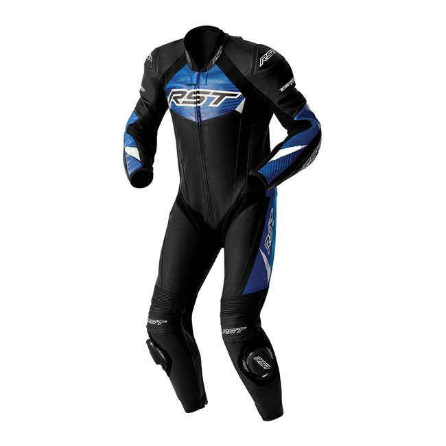 RST Tractech EVO D3O men's one-piece leather suit in Black/Blue, part 103634