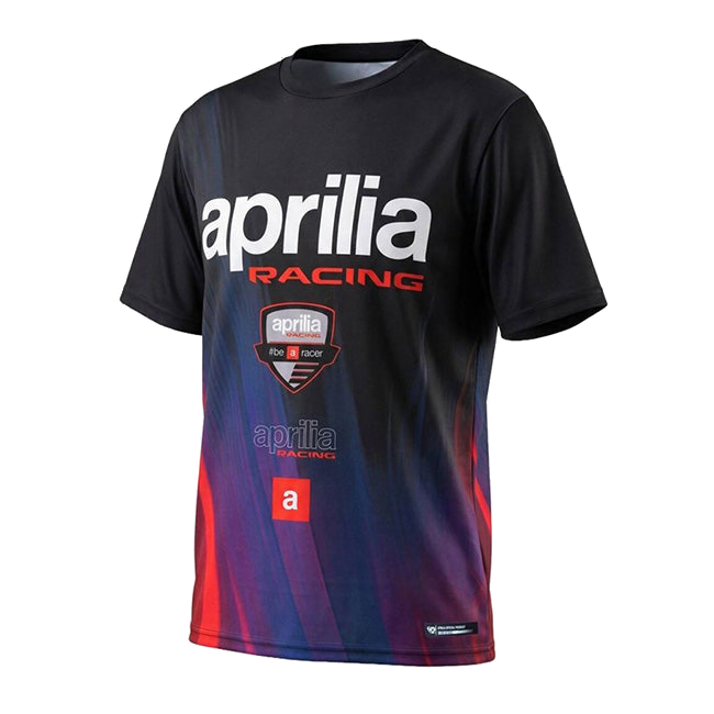 IXON Aprilia BeARacer T-Shirt 2026 men's in black fluo red and purple