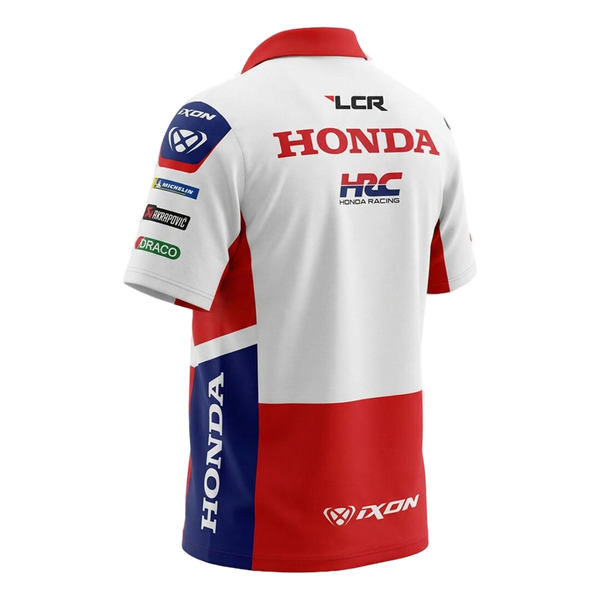 IXON LCR Honda Racing Team 2026 replica polo shirt men's white red blue PO1 LCRP 26