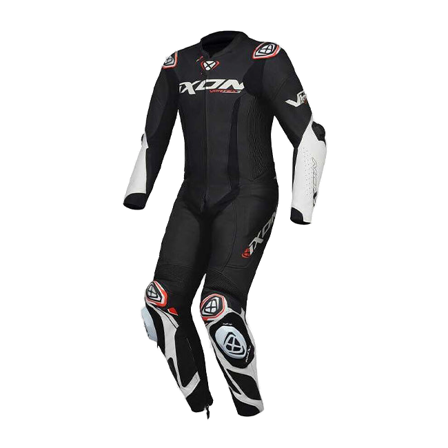 IXON Vortex 3 one-piece perforated leather race suit men Black/White