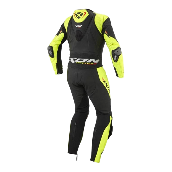 IXON Vortex 3 one-piece perforated leather race suit men black neon yellow