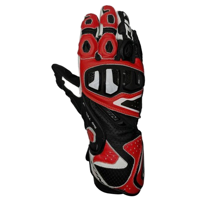 IXON Vortex GL racing leather gloves men's Red/Black with TPR palm sliders and knuckle protection