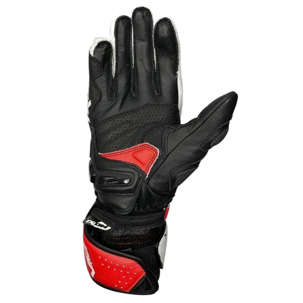 IXON Vortex GL racing leather gloves men's Red/Black with TPR palm sliders and knuckle protection