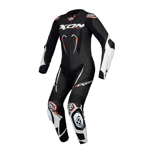 IXON Vortex 3 Lady one-piece perforated women's race leather suit in White and Black