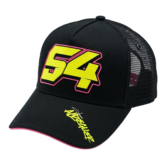 IXON Fermín Aldeguer #54 Trucker Cap 2026 in black and pink, front view