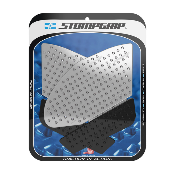 Stompgrip Vulcano traction pads for Suzuki GSX-R 1000 2017-2023 in transparent, black and hybrid finishes