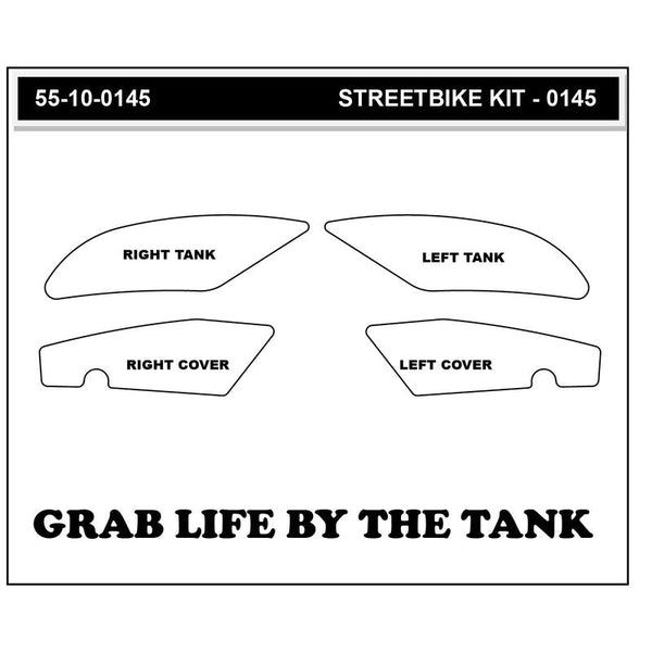 Stompgrip Vulcano traction pads for Yamaha YZF-R6 RJ27 in transparent, black and hybrid