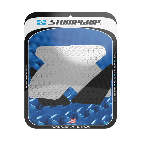 Stompgrip Icon traction pads for Yamaha YZF-R1 RN22 2009-2014 in transparent, black and hybrid