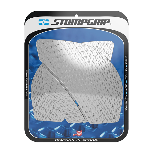 Stompgrip Icon traction pads for Kawasaki ZX-6R 636 RR 2009-2026 transparent black hybrid