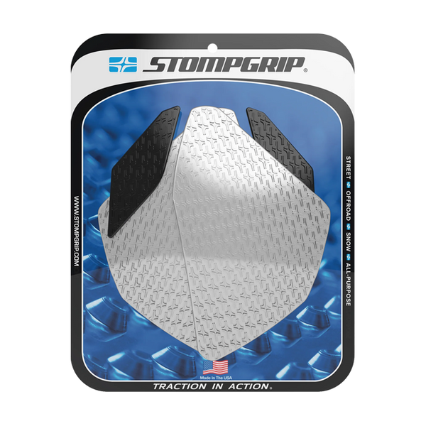 Stompgrip Icon Traction Pads for Yamaha YZF-R3 2015-2018 — transparent, black and hybrid options