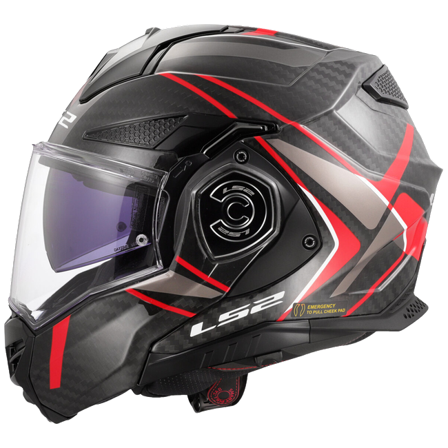 LS2 FF901 Advant X Carbon Future II Red – Flip-Up Touring Helmet ECE 22.06 P/J