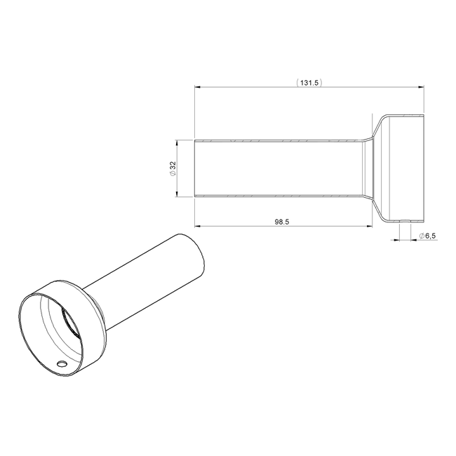 Spark Exhaust dB Killer Trumpet 32 mm Open Universal G9971