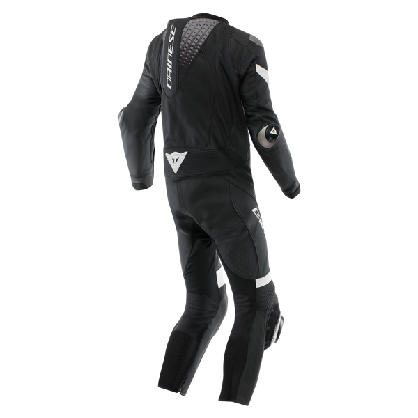 Dainese Laguna Seca 6 one-piece perforated leather race suit in Black and White