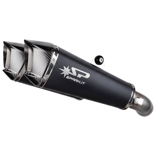 Spark Exhaust Konix Evo Slip-On Pair Black Ceramic Ducati Hypermotard 698 Mono GDU1810DOM