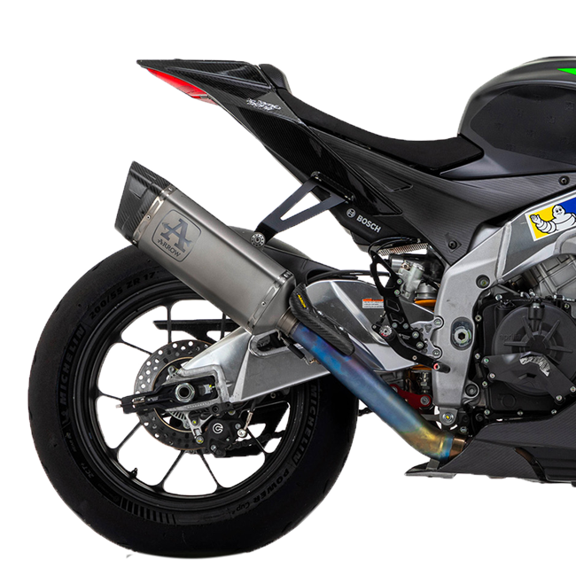 Arrow Pista 71001PT titanium slip-on silencer with carbon end cap for Aprilia RSV4 1100 Factory