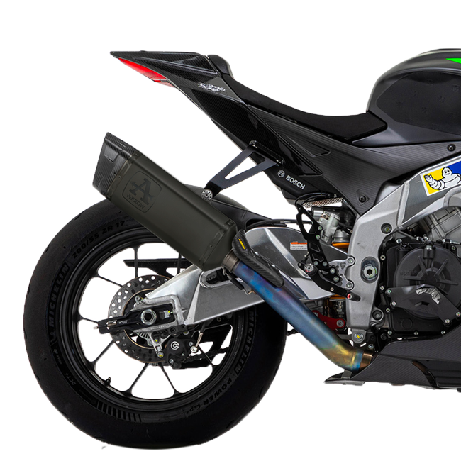 Arrow Pista slip-on silencer 71002PTN dark stainless steel carbon cap Aprilia RSV4 1100 Factory